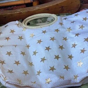 White Tote Bag with Gold Stars